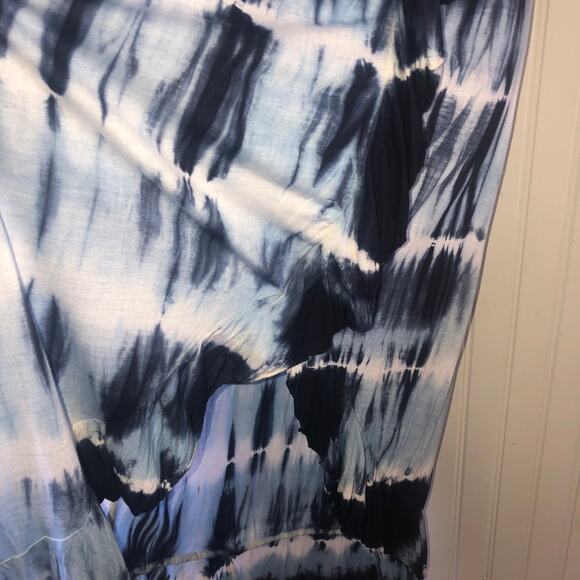 RAVIYA Blue Tie-Dye Strapless MIDI Dress Swimsuit Cover Up Size Large - Picture 3 of 6